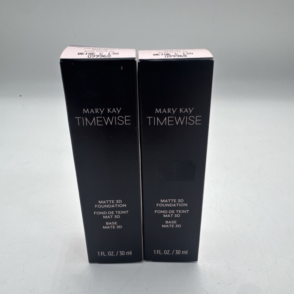 2 Mary Kay TimeWise Matte 3D Foundation Beige C 130 1oz Liquid Foundation Set